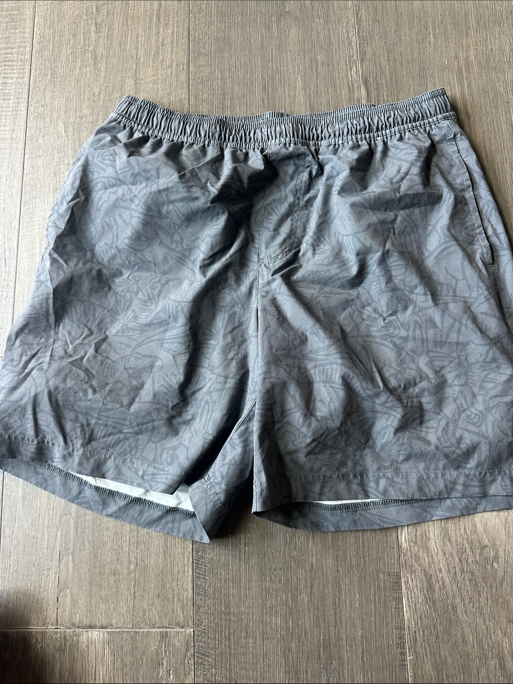 chubbies Grey Swim Shorts with Lime Stitching
